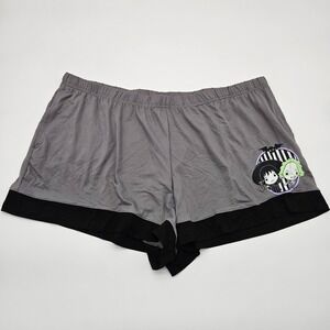 Beetlejuice Chibi Characters Sleepwear Lounge Shorts Size 2X Gray Black